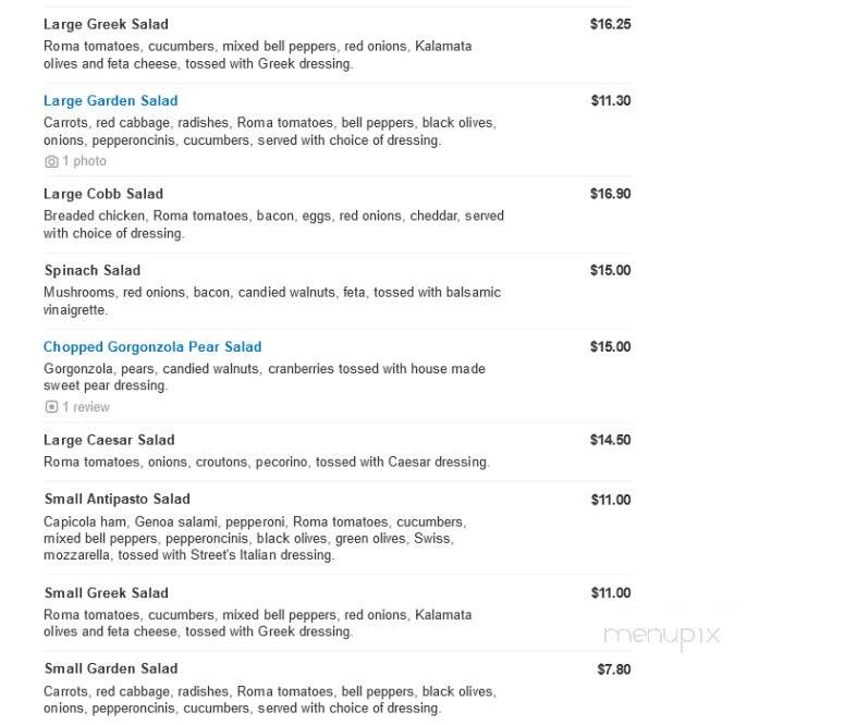 Streets Of New York - Fountain Hills, AZ menu_pic
