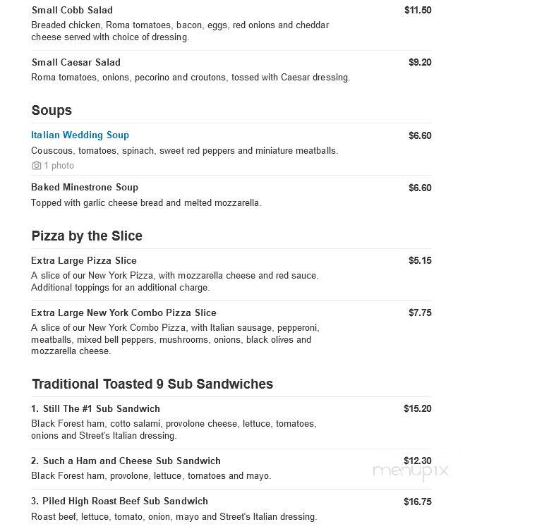 Streets Of New York - Fountain Hills, AZ menu_pic