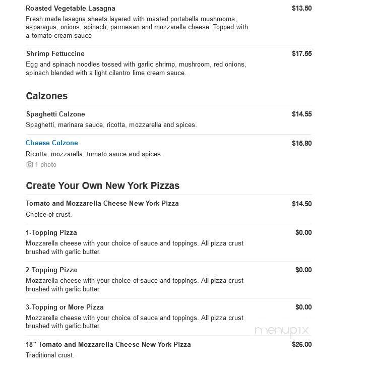 Streets Of New York - Fountain Hills, AZ menu_pic