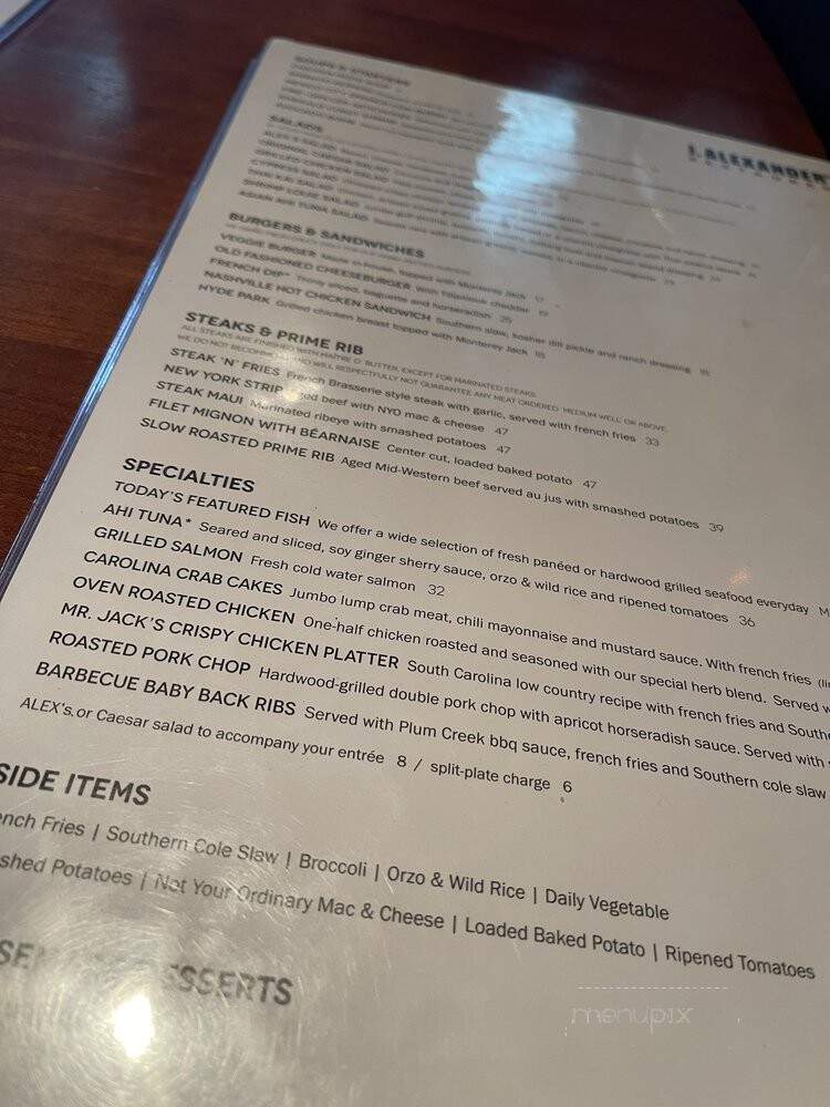 J. Alexander's - Boca Raton, FL menu_pic