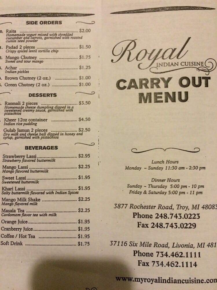 Royal Indian Cuisine - Troy, MI