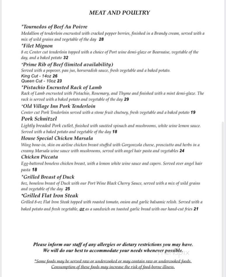 Old Village Inn - Ogunquit, ME menu_pic