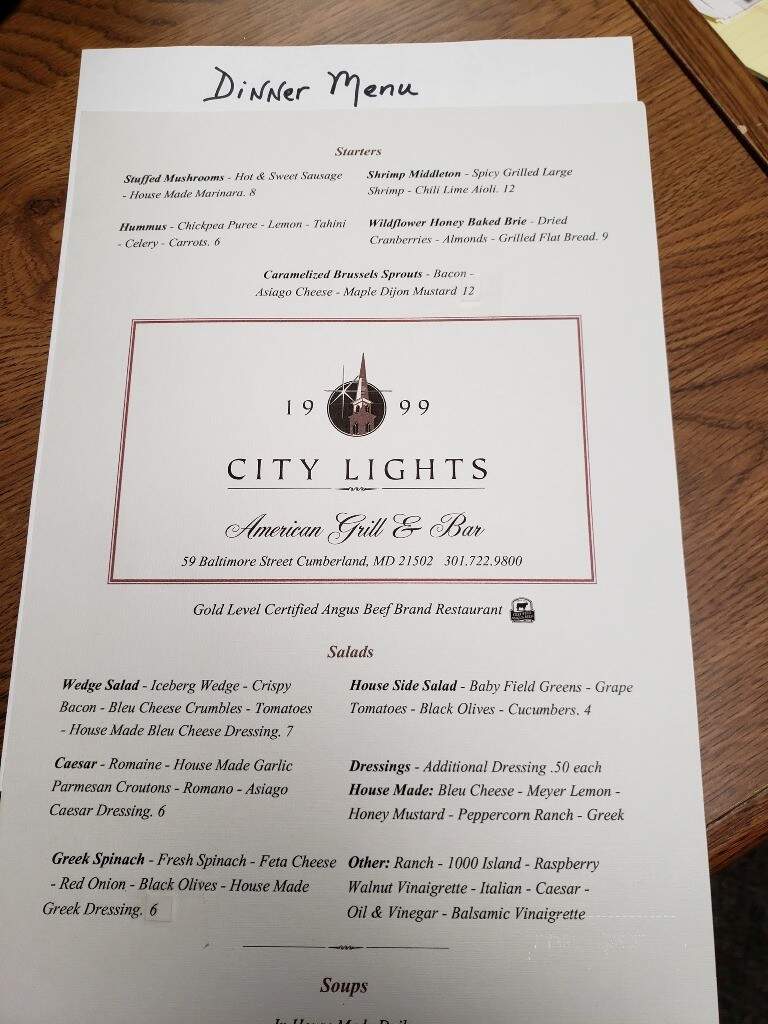 City Lights - Cumberland, MD menu_pic