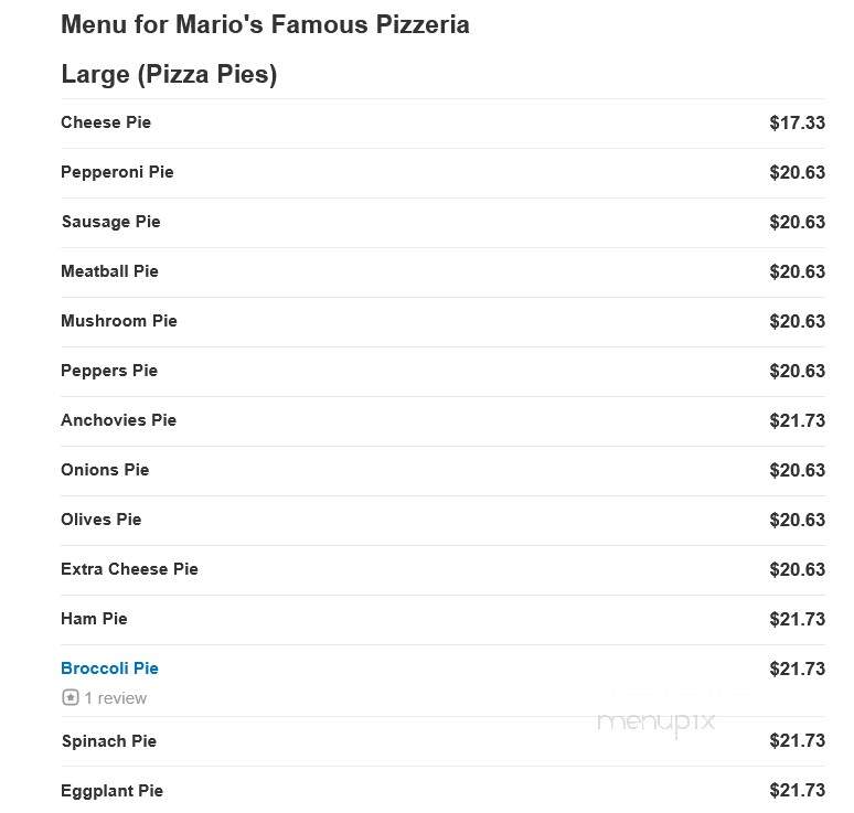 Mario's Famous Pizza - Bloomfield, NJ