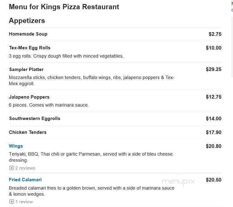 Kings Pizza Restaurant - Kingston, NY