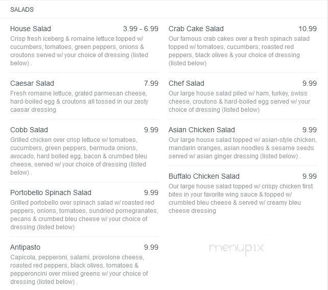 McGeary's Restaurant - Albany, NY menu_pic