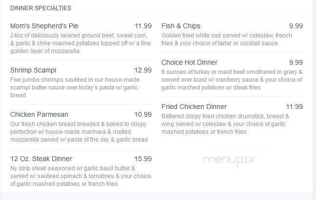 McGeary's Restaurant - Albany, NY menu_pic