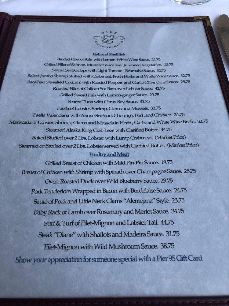 Pier 95 Restaurant & Marina - Freeport, NY menu_pic