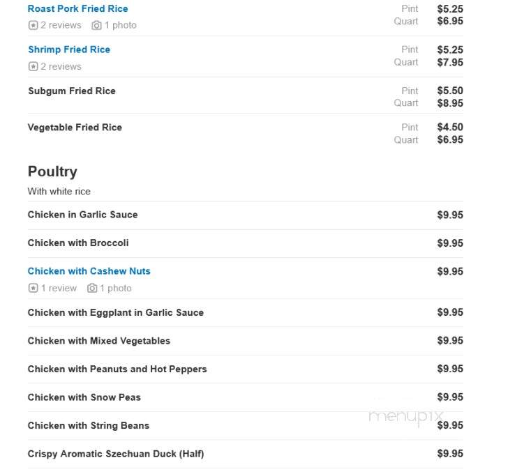 China Garden Inn Restaurant IV - Willow Grove, PA menu_pic
