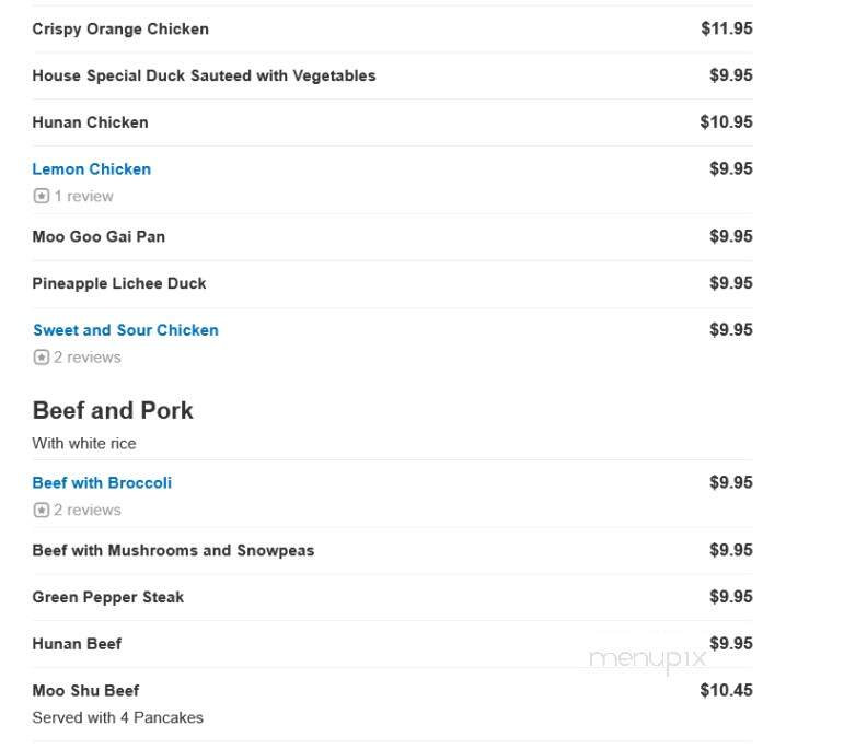 China Garden Inn Restaurant IV - Willow Grove, PA menu_pic