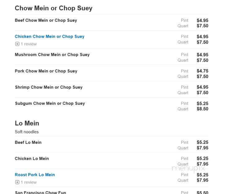 China Garden Inn Restaurant IV - Willow Grove, PA menu_pic