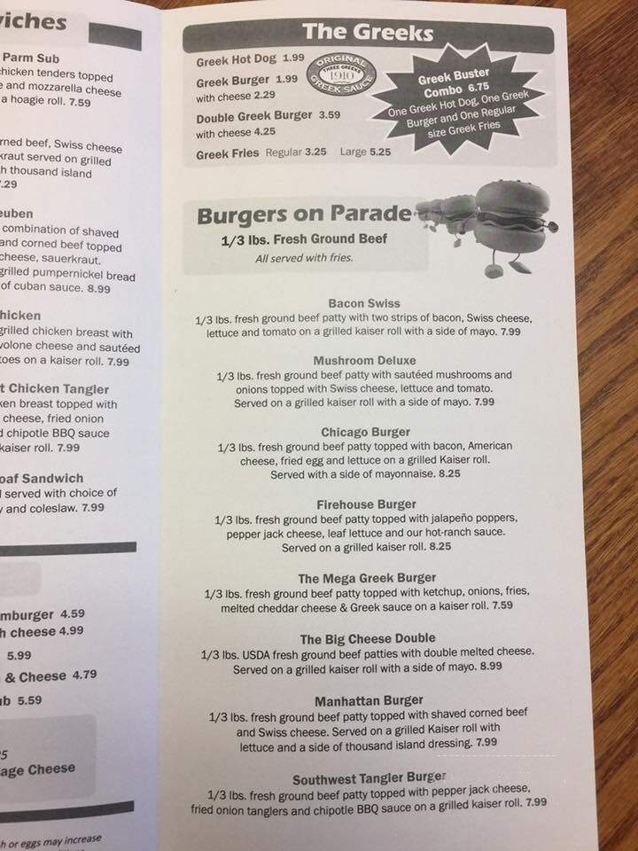 Pano's Restaurant - Erie, PA menu_pic