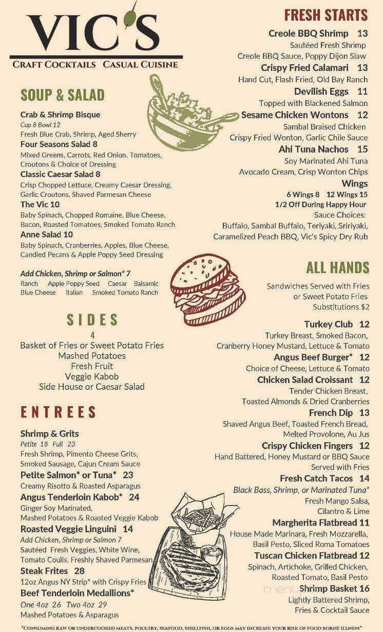Victor's Bistro & Garden - Florence, SC menu_pic
