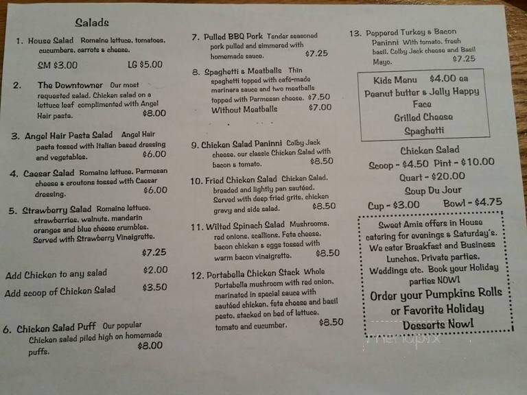 Sweet Tooth Cafe - Rogersville, TN menu_pic