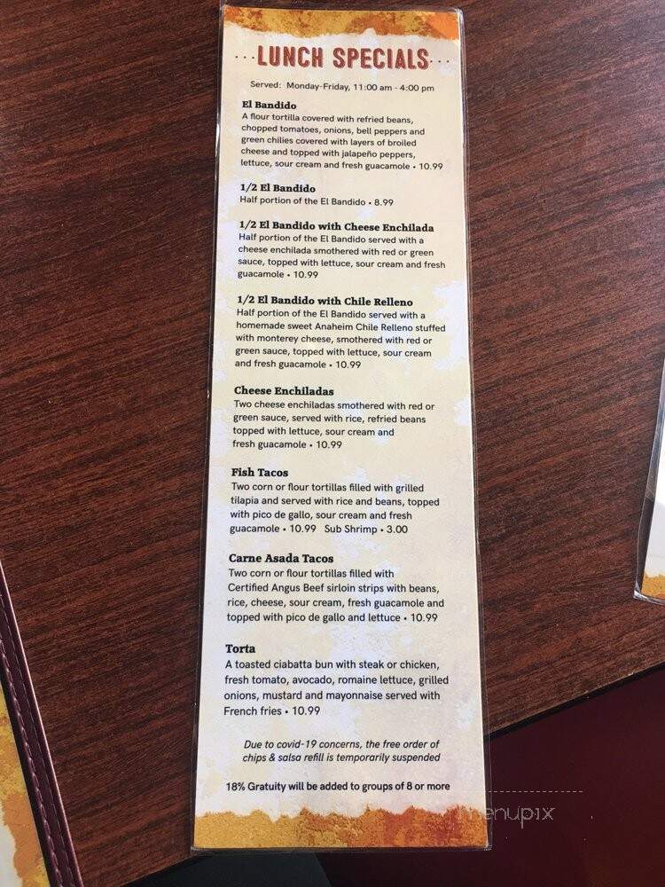 Joe Vera's Mexican Restaurant - Provo, UT menu_pic
