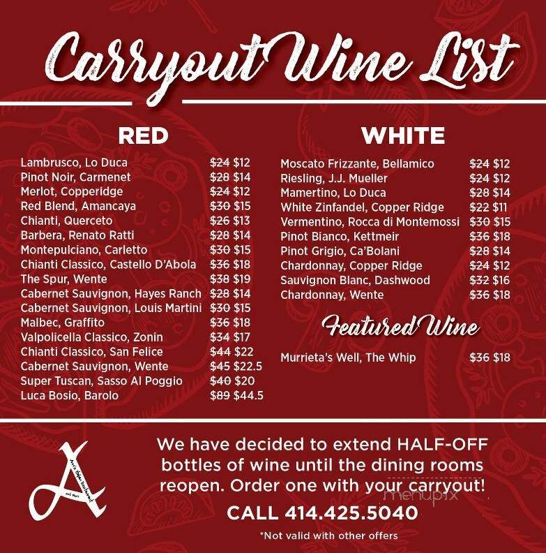 Ann's Italian Restaurant - Hales Corners, WI menu_pic
