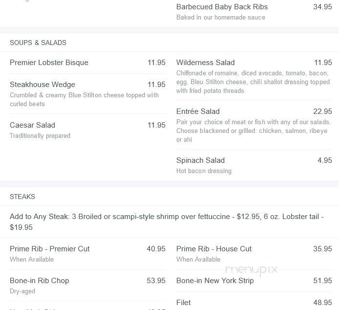 Fields At The Wilderness - Wisconsin Dells, WI menu_pic
