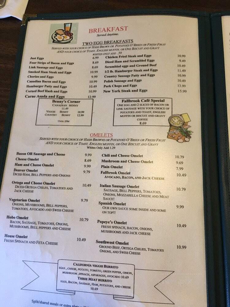 Fallbrook Cafe - Fallbrook, CA menu_pic