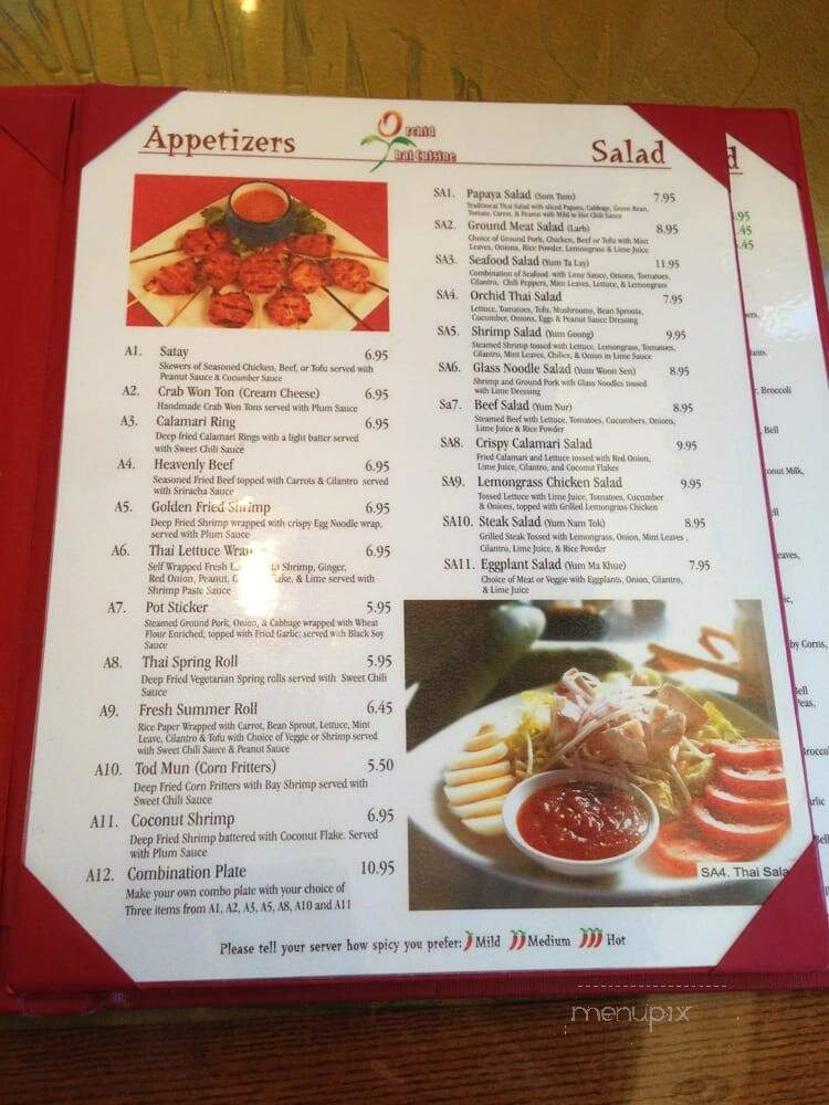 Orchid Thai Cuisine - Lincoln, CA menu_pic