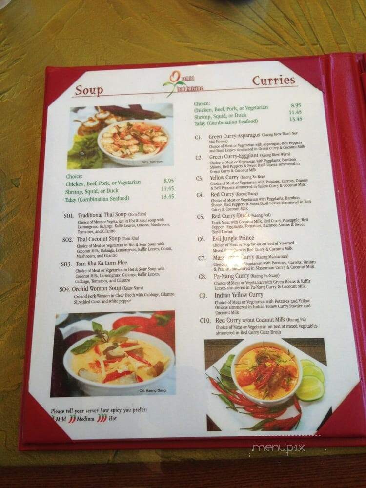 Orchid Thai Cuisine - Lincoln, CA menu_pic