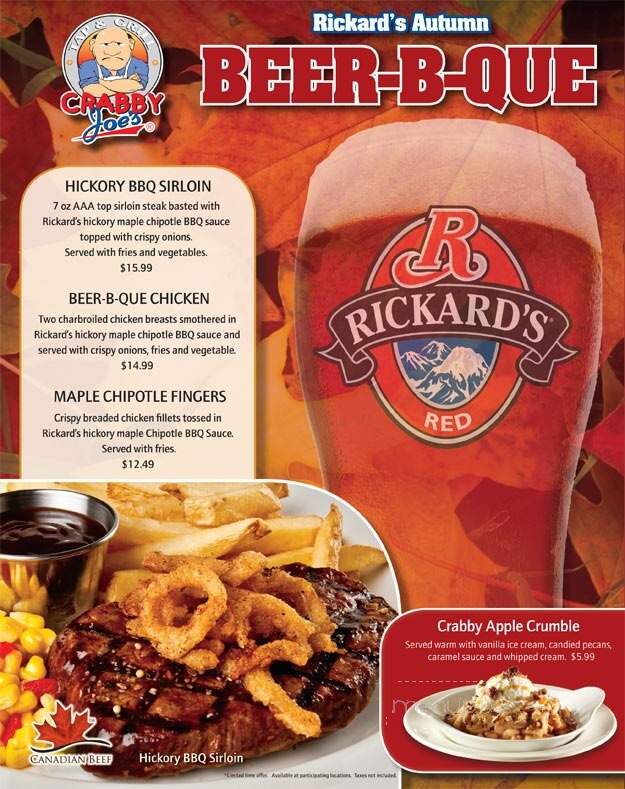 Crabby Joe's Tap & Grill - Brantford, ON menu_pic