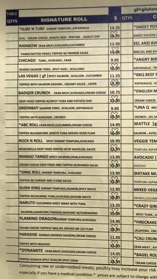 Zen Sushi & Grill - Beloit, WI menu_pic