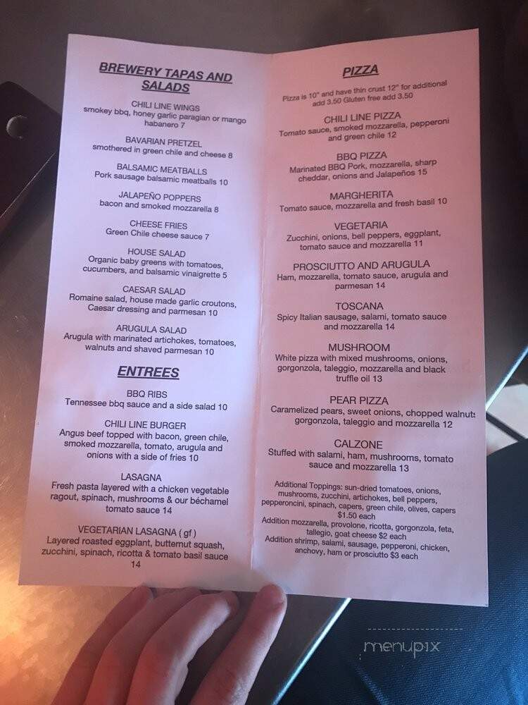 Chili Line Brewing - Santa Fe, NM menu_pic