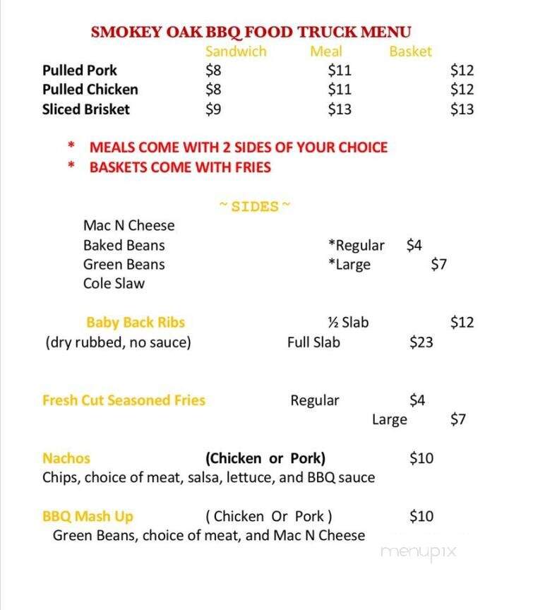 Smokey Oak BBQ - Charlotte Hall, MD menu_pic