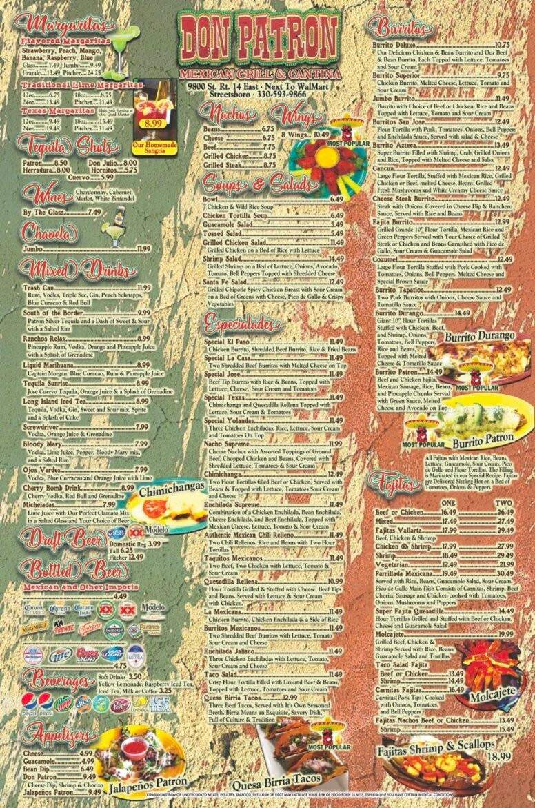 Don Patron - Streetsboro, OH menu_pic