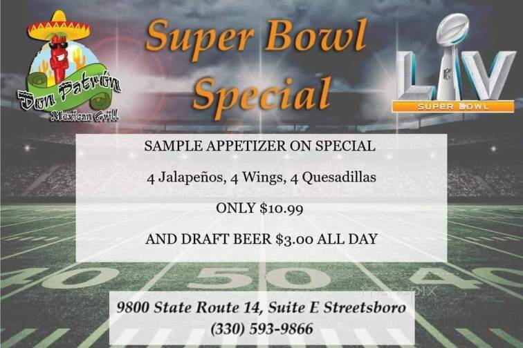 Don Patron - Streetsboro, OH menu_pic