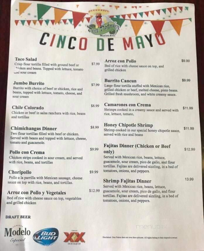 Don Patron - Streetsboro, OH menu_pic