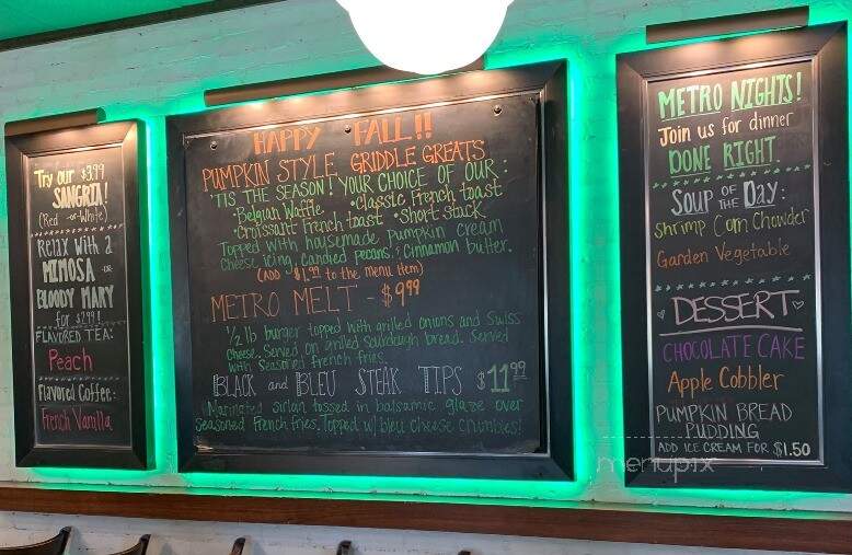 Metro Diner - Raleigh, NC menu_pic