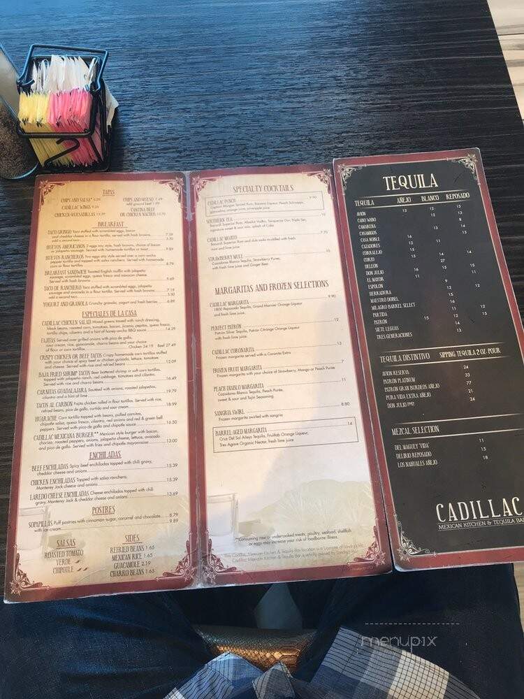 Cadillac Mexican Kitchen & Tequila Bar - Houston, TX menu_pic