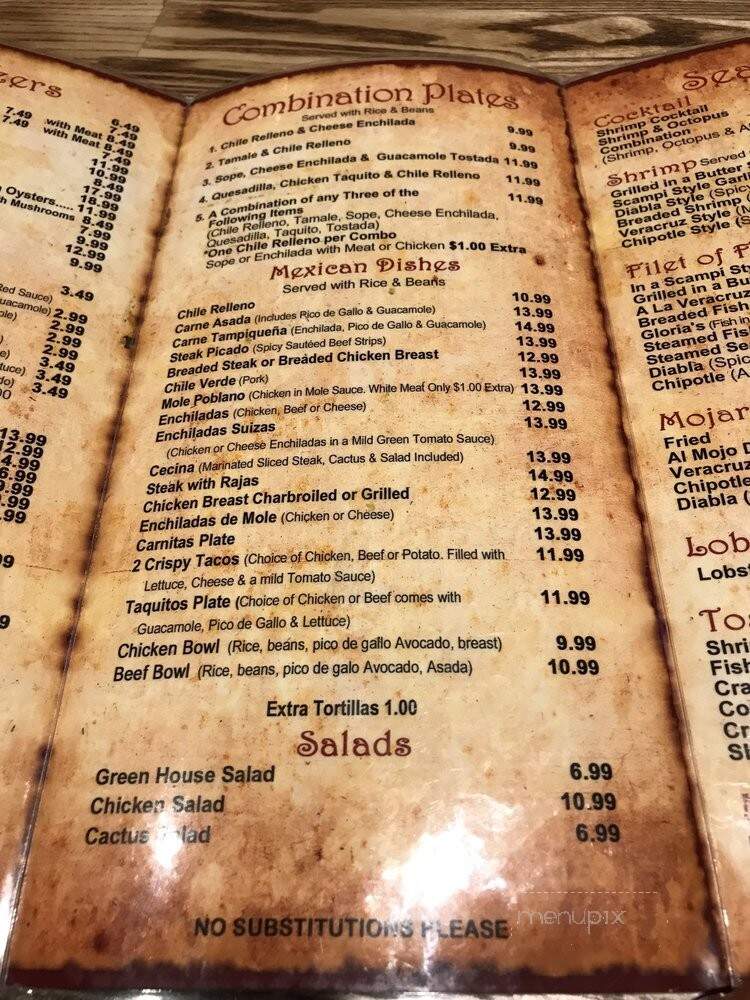 Gloria's Cocina Mexicana - Ontario, CA menu_pic