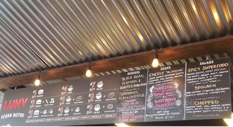 Luhv Vegan Bistro - Hatboro, PA menu_pic