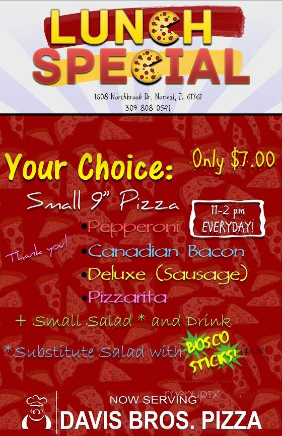 Now Serving Davis Brothers Pizza - Normal, IL menu_pic