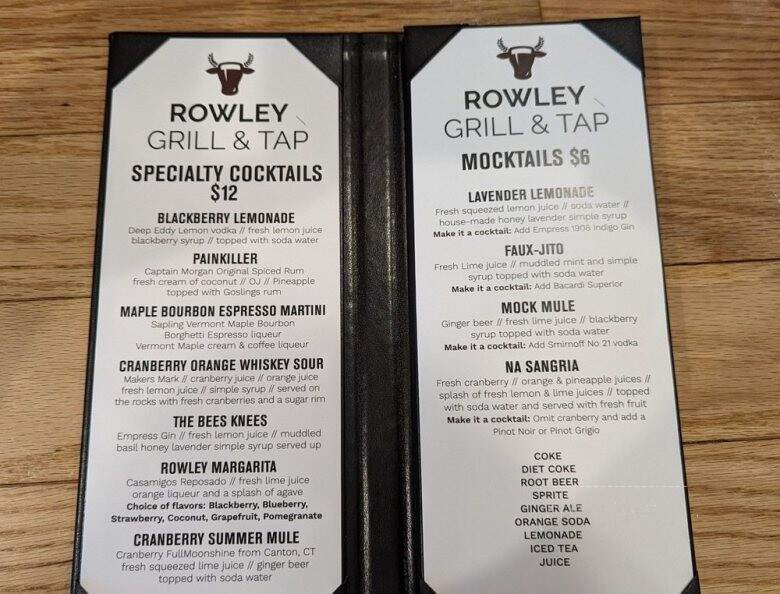 Rowley Grill & Tap - Winchester, CT menu_pic
