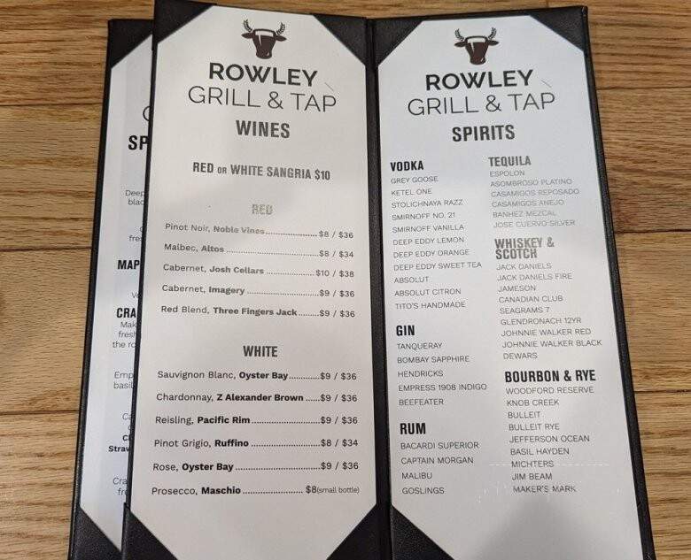 Rowley Grill & Tap - Winchester, CT menu_pic