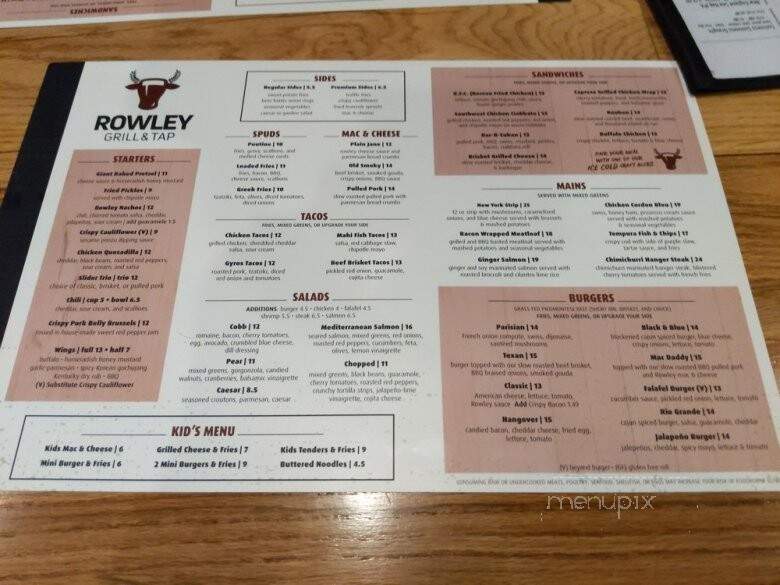 Rowley Grill & Tap - Winchester, CT menu_pic
