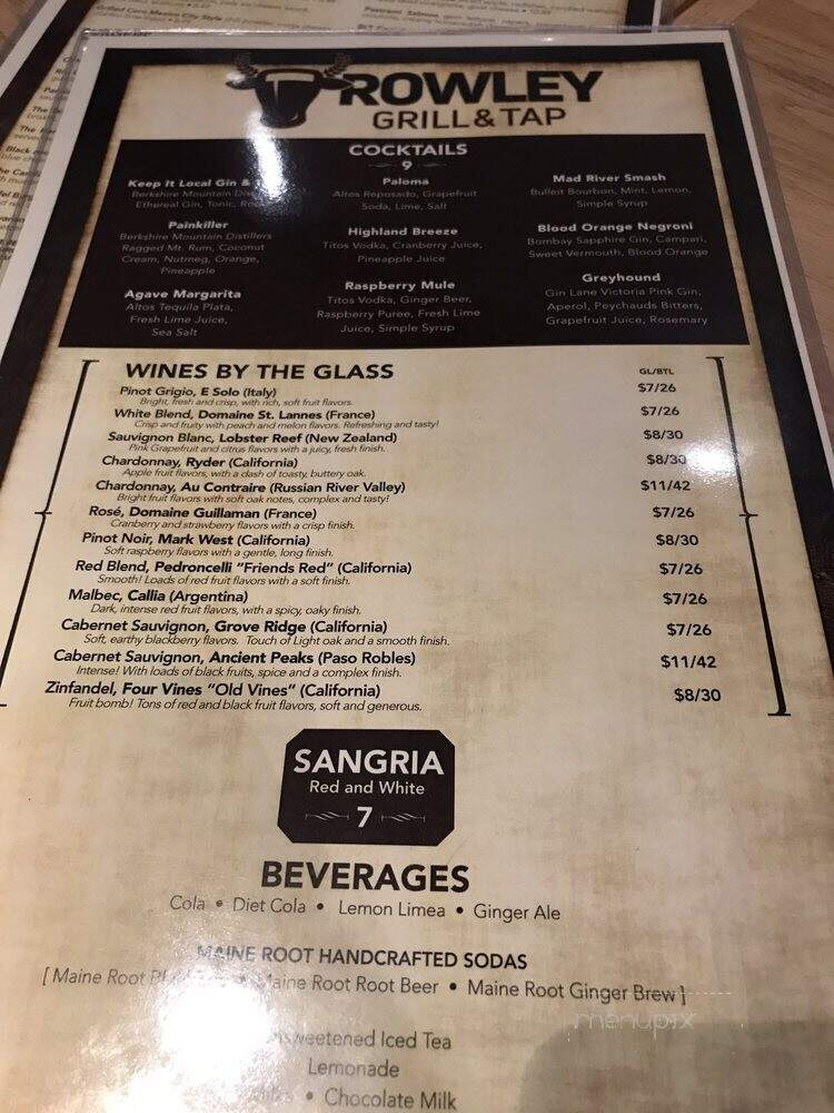 Rowley Grill & Tap - Winchester, CT menu_pic