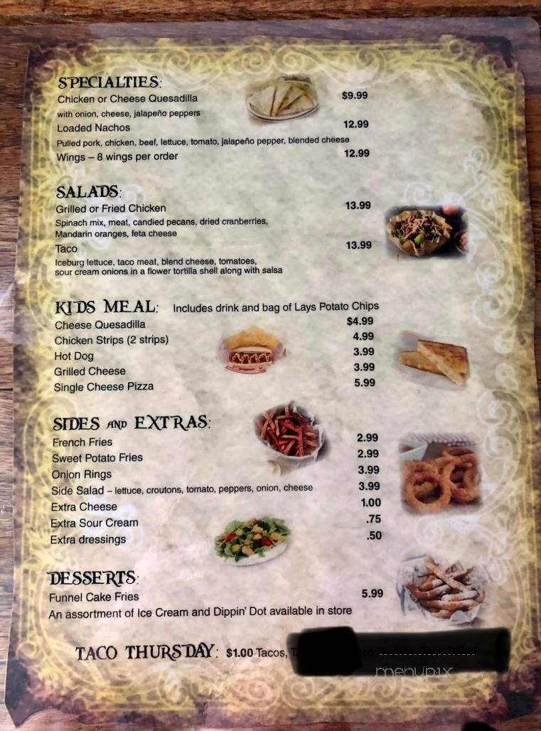 Sugar Hollow Marina - LaFollette, TN menu_pic