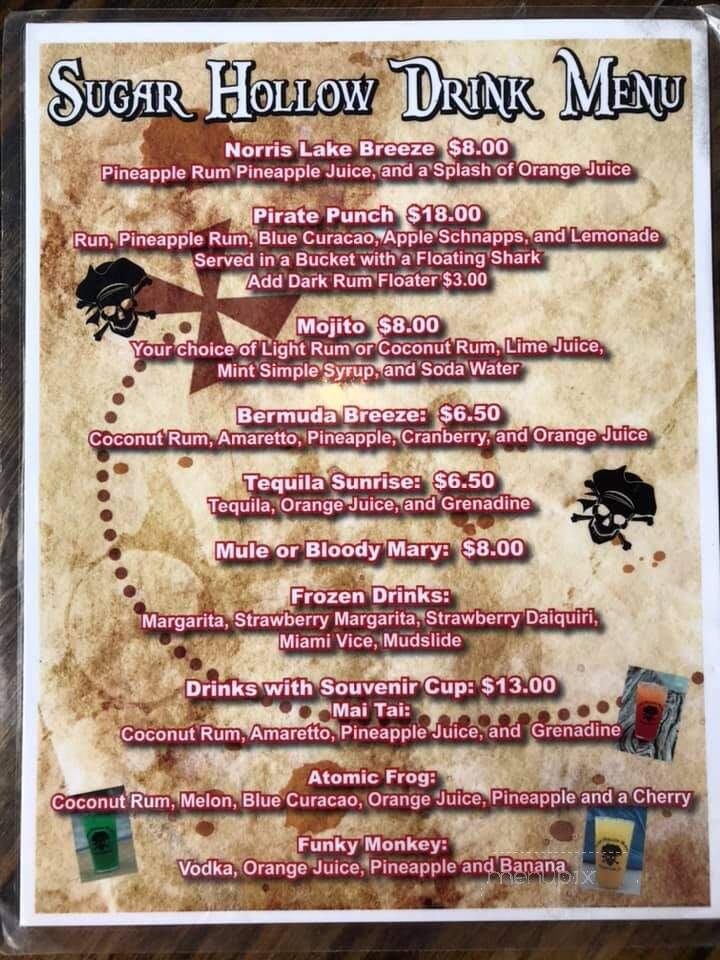 Sugar Hollow Marina - LaFollette, TN menu_pic