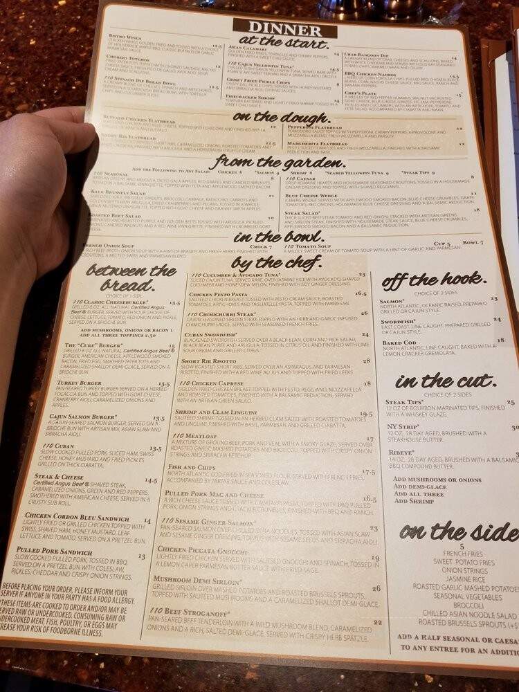 110 Grill - Saugus, MA menu_pic