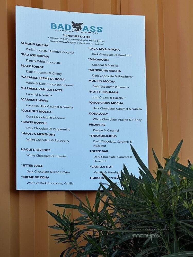 Bad Ass Coffee Of Hawaii - Tolleson, AZ menu_pic