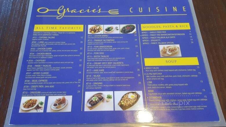 Gracie's Cuisine - Everett, WA menu_pic
