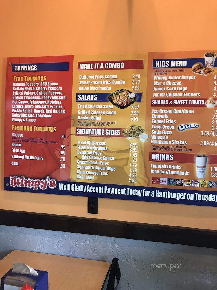Wimpy's Burgers And Fries - Germantown, TN menu_pic