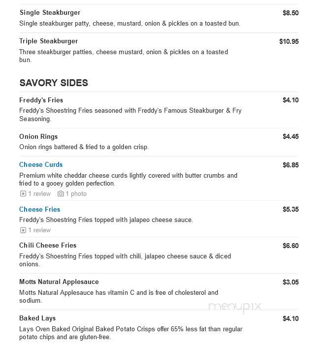Freddy's Frozen Custard & Steakburgers - Zanesville, OH menu_pic