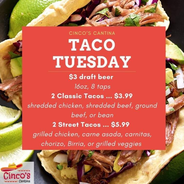Cinco's Cantina - Epping, NH menu_pic
