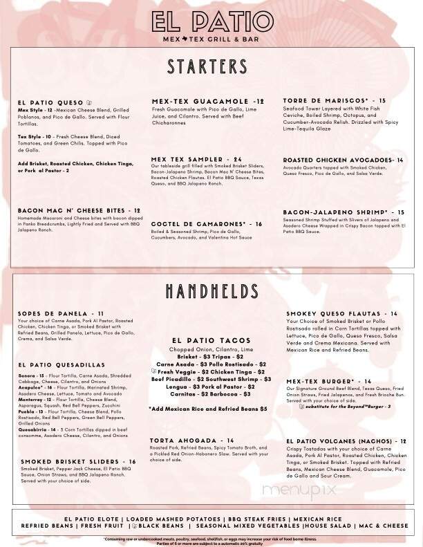 El Patio Mex-Tex - Lewisville, TX menu_pic