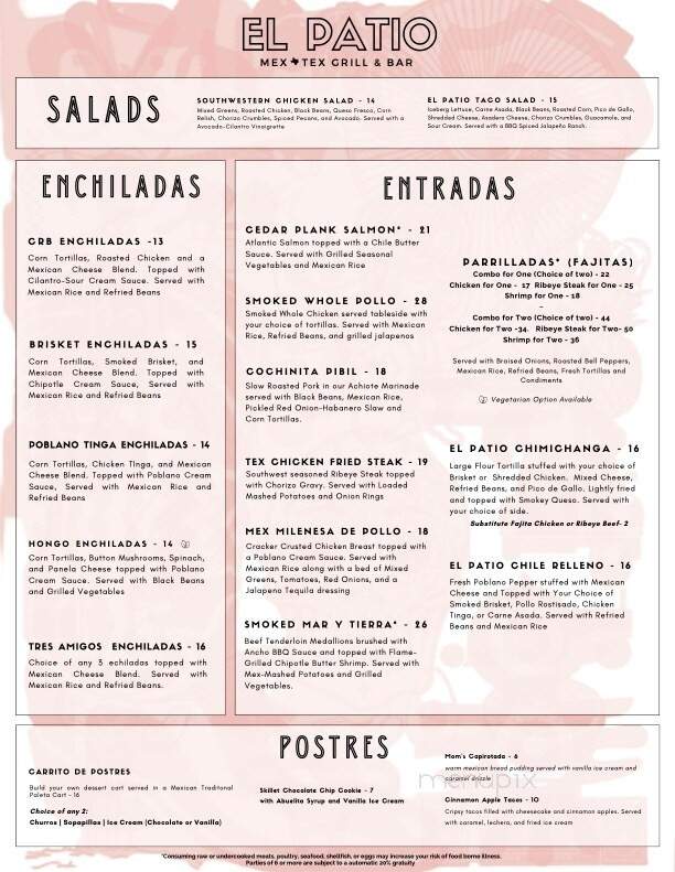 El Patio Mex-Tex - Lewisville, TX menu_pic